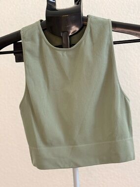 DSG Ribbed Crop Tank Top in Sage Green